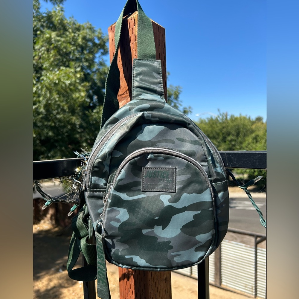 Justice Green Belt Bag Camouflage Design